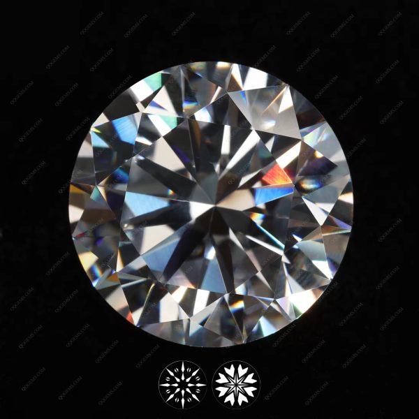 Round White Super Flash 8 Heart 8 Arrow Zircon Cubic Zirconia Loose Gemstones CZ - Image 3