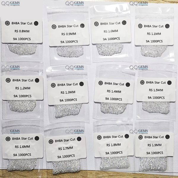 Round White Super Flash 8 Heart 8 Arrow Zircon Cubic Zirconia Loose Gemstones CZ - Image 7