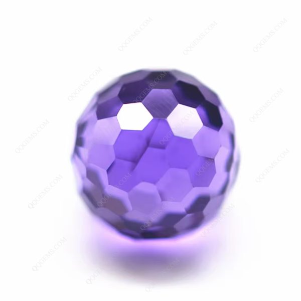 Violet/D-violet Cubic Zirconia Beads Gems Artificial Faceted Ball Beads CZ Stones - Image 2