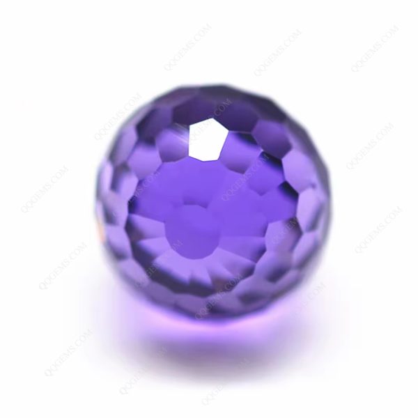 Violet/D-violet Cubic Zirconia Beads Gems Artificial Faceted Ball Beads CZ Stones - Image 5
