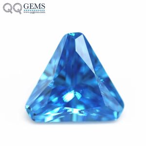 Triangle Cut Corner Aqua Blue/blue Topaz Cubic Zirconia Loose Gemstones