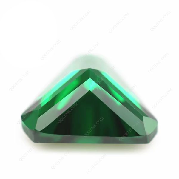 Triangle Cut Corner Light Green/emerald Green Cubic Zirconia Triangle Shape Corner CZ Stones  - Image 2
