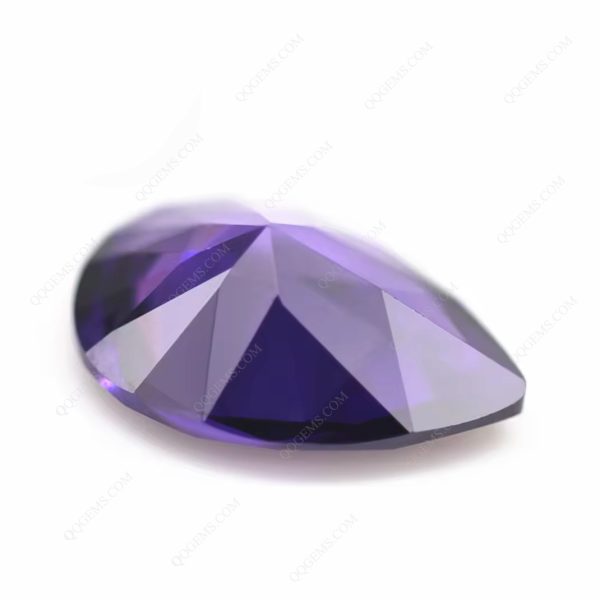 Violet/D-violet Cubic Zirconia Loose Gemstones Synthetic Machine Cut Pear Shape CZ Stones - Image 2