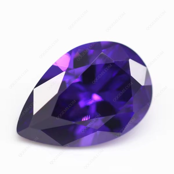 Violet/D-violet Cubic Zirconia Loose Gemstones Synthetic Machine Cut Pear Shape CZ Stones - Image 3