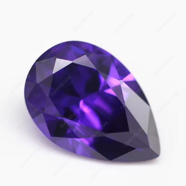 Violet/D-violet Cubic Zirconia Loose Gemstones Synthetic Machine Cut Pear Shape CZ Stones - Image 4