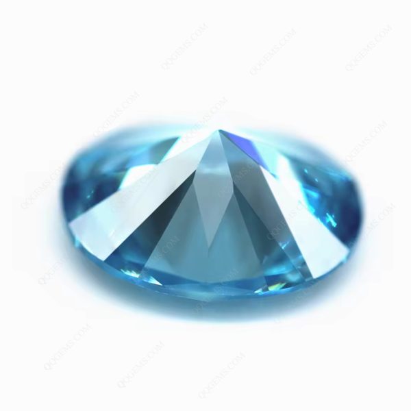 Aquamarine Cubic Zirconia Loose Gems Synthetic Diamond Cut Oval Shape CZ Stones - Image 3