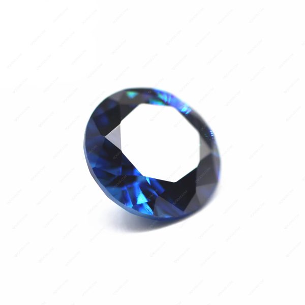 Round Machine Cut Sapphire Blue Cubic Zirconia Loose Gemstones Synthetic CZ Stones - Image 4