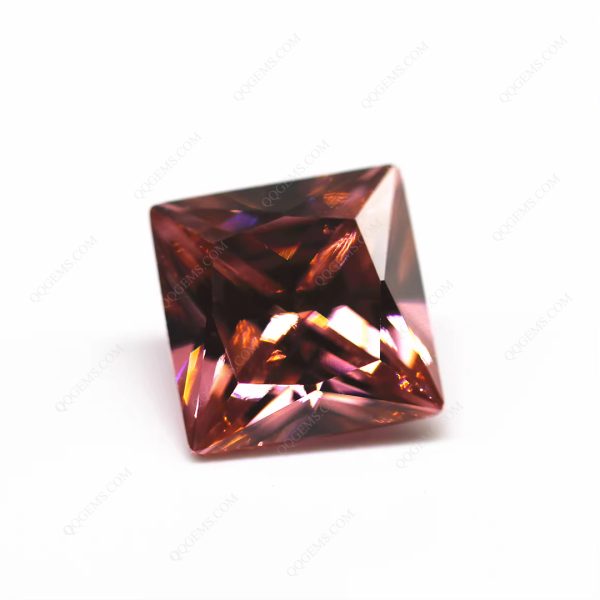 Light Rhodolite/rhodolite Cubic Zirconia Gemstone Synthetic square CZ Zircon Gems - Image 2