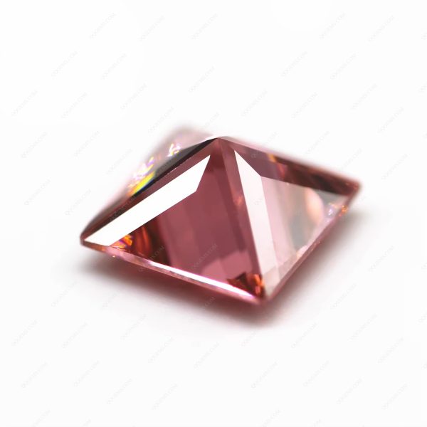 Light Rhodolite/rhodolite Cubic Zirconia Gemstone Synthetic square CZ Zircon Gems - Image 3