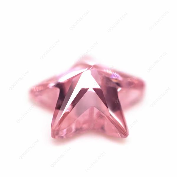 Pink Color Five Star Machine Cut Cubic Zirconia Loose Gemstones Synthetic Star Shape CZ Stones  - Image 2