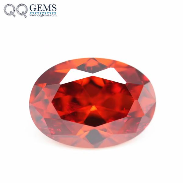 Garnet/D-garnet Cubic Zirconia Loose Gems Synthetic Oval Shape Faceted Cut CZ Stones