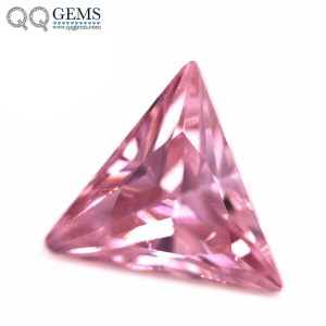 Pink Color Faceted Cut Triangle Shape Cubic Zirconia Loose Gems Synthetic Triangle Cut CZ Stones 