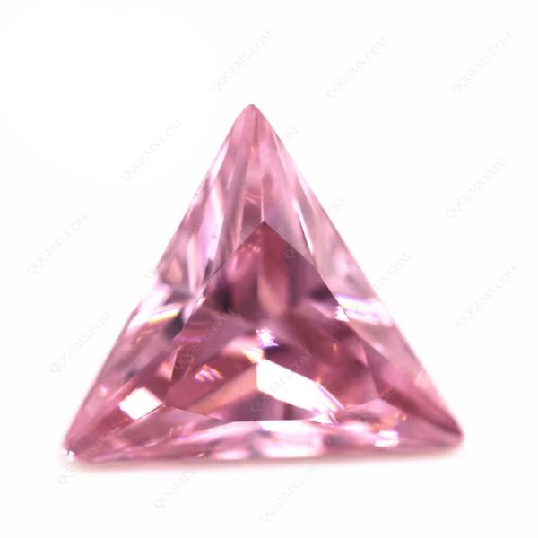Pink Color Faceted Cut Triangle Shape Cubic Zirconia Loose Gems Synthetic Triangle Cut CZ Stones  - Image 5