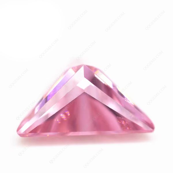 Pink Color Faceted Cut Triangle Shape Cubic Zirconia Loose Gems Synthetic Triangle Cut CZ Stones  - Image 2
