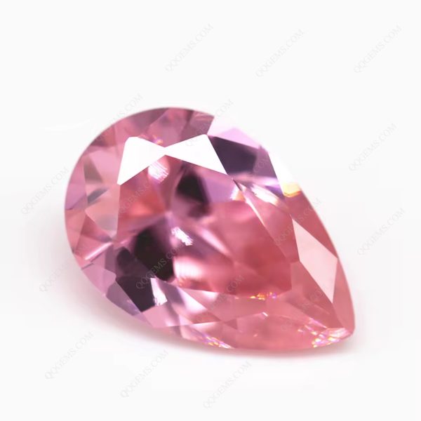 Pear Cut Pink Cubic Zirconia Loose Gems Synthetic Pear Shape Diamond Cut CZ Stones - Image 2