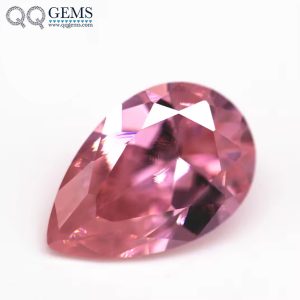 Pear Cut Pink Cubic Zirconia Loose Gems Synthetic Pear Shape Diamond Cut CZ Stones