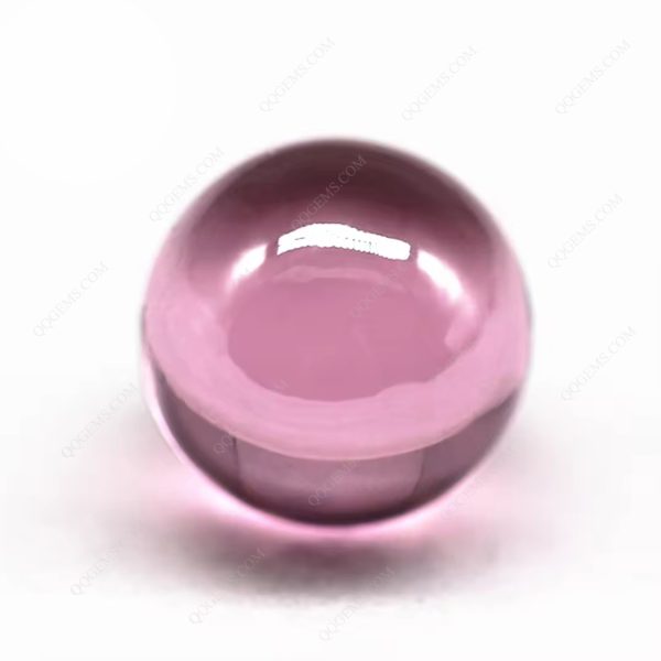 Pink Cubic Zirconia Loose Gems Synthetic Round Ball Shape CZ Stone with Hole for Bracelets  - Image 3