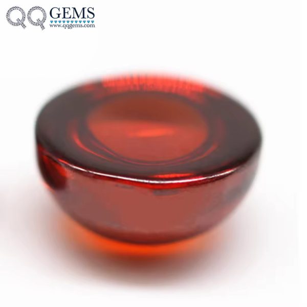 Orange/orange Red Cubic Zirconia Loose Gems Synthetic Round Cabochon CZ Stones - Image 5