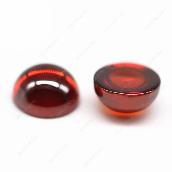 Orange/orange Red Cubic Zirconia Loose Gems Synthetic Round Cabochon CZ Stones - Image 2