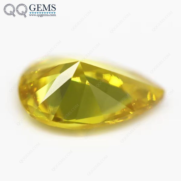 Pear Cut Olive Color Cubic Zirconia Loose Gemstone Synthetic Diamond Cut Pear Shape CZ Stones - Image 4