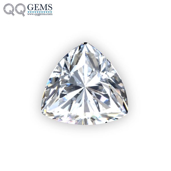 White Color Cubic Zirconia Loose Gems Synthetic Machine Cut Trillion Shape CZ Stones 