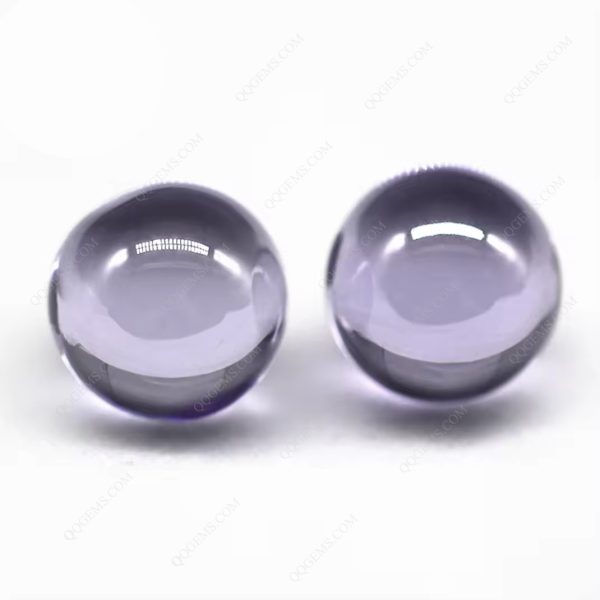 Round Beads Lavender Cubic Zirconia Loose Gems Synthetic Round Ball Shape CZ Stones - Image 2