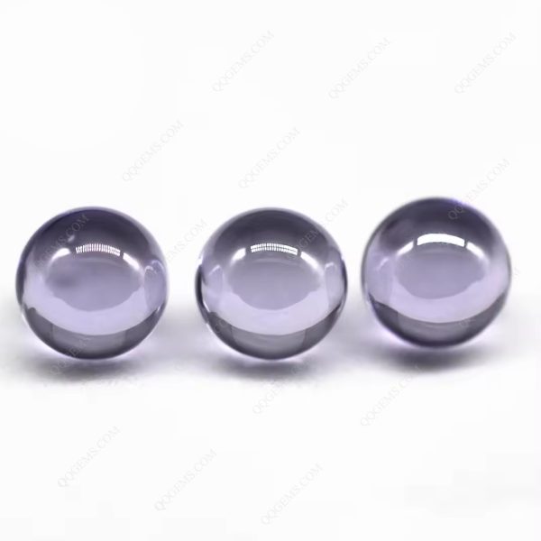 Round Beads Lavender Cubic Zirconia Loose Gems Synthetic Round Ball Shape CZ Stones - Image 5