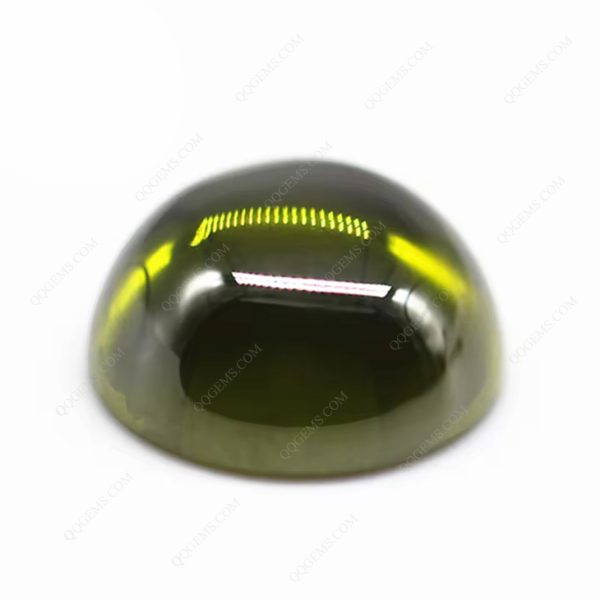 Peridot Cubic Zirconia Loose Gems Synthetic Round Cabochon CZ Stones - Image 4