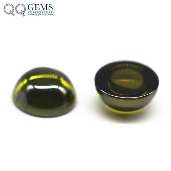 Peridot Cubic Zirconia Loose Gems Synthetic Round Cabochon CZ Stones - Image 5