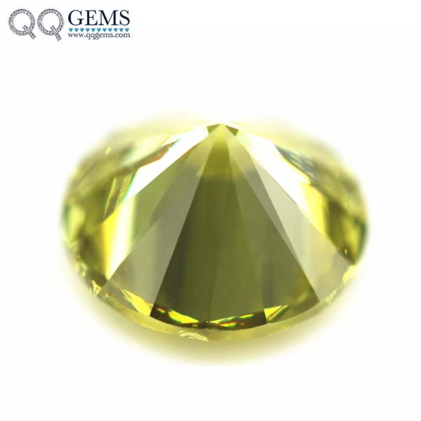 Cubic Zirconia Loose Round Shape Diamond Cut Olive Cubic Zirconia Loose Gemstones Synthetic Round Cut CZ Stones Artificial Round Machine Cut CZ Stones for Jewelry Making - Image 2
