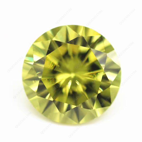Cubic Zirconia Loose Round Shape Diamond Cut Olive Cubic Zirconia Loose Gemstones Synthetic Round Cut CZ Stones Artificial Round Machine Cut CZ Stones for Jewelry Making - Image 4