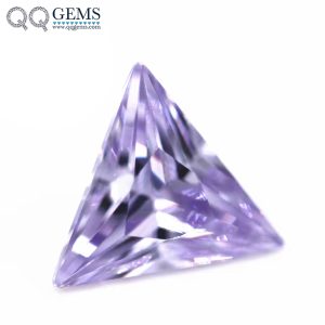 Lavender Triangle Cut Cubic Zirconia Loose Gemstones Artificial Bright Cut Triangle Shape CZ Stones 