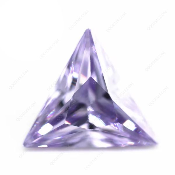 Lavender Triangle Cut Cubic Zirconia Loose Gemstones Artificial Bright Cut Triangle Shape CZ Stones  - Image 4