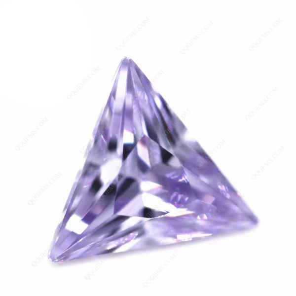 Lavender Triangle Cut Cubic Zirconia Loose Gemstones Artificial Bright Cut Triangle Shape CZ Stones  - Image 5