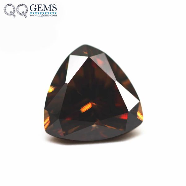 Coffee/D-coffee Cubic Zirconia Loose Gems Synthetic Faceted Cut Trillion Shape CZ Stones 