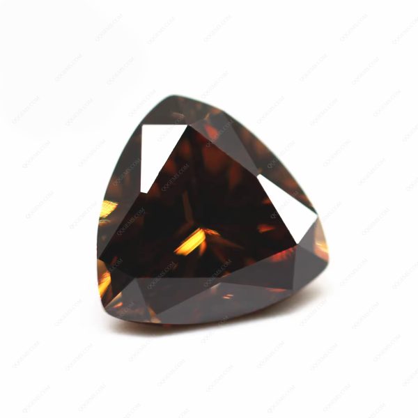 Coffee/D-coffee Cubic Zirconia Loose Gems Synthetic Faceted Cut Trillion Shape CZ Stones  - Image 5