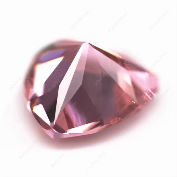 Pink Color Machine Cut Trillion Shape Cubic Zirconia Loose Stone Synthetic Trillion Cut CZ Gemstones  - Image 5