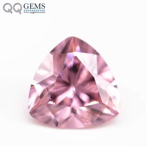 Pink Color Machine Cut Trillion Shape Cubic Zirconia Loose Stone Synthetic Trillion Cut CZ Gemstones 