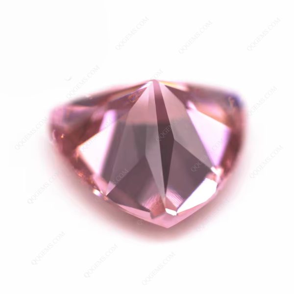 Pink Color Machine Cut Trillion Shape Cubic Zirconia Loose Stone Synthetic Trillion Cut CZ Gemstones  - Image 2