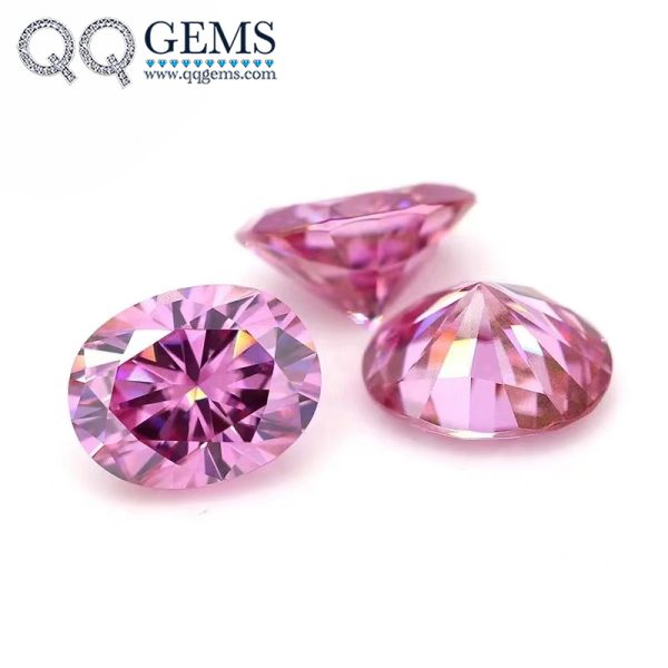 Oval Cut Loose Gems Vvs1 Moissanite Gems pink Plated Factory Sale Price pink Moissanite Diamond