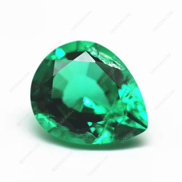Pear Natural Cut Laboratory Cultivated Emerald Loose Gemstones Columbia Emerald Gems - Image 2