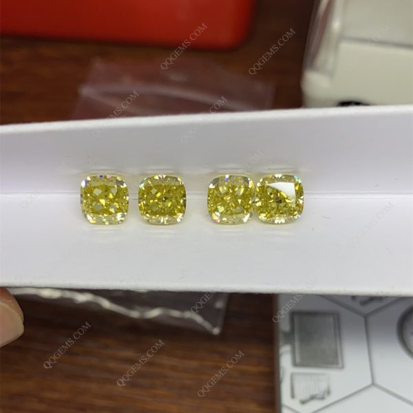 Oval Cut Golden Yellow Moissanite Loose Gemstone Oval Shape Crushed Ice Cut - Image 3