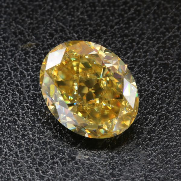 Oval Cut Golden Yellow Moissanite Loose Gemstone Oval Shape Crushed Ice Cut - Image 6