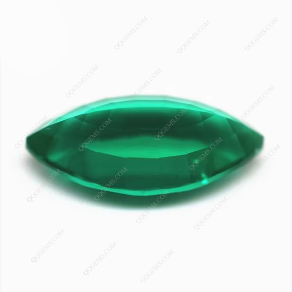 Marquise Natural Cut Lab Grown Columbia Emerald Lab Regeneration Cultivation Emerald Gems - Image 2