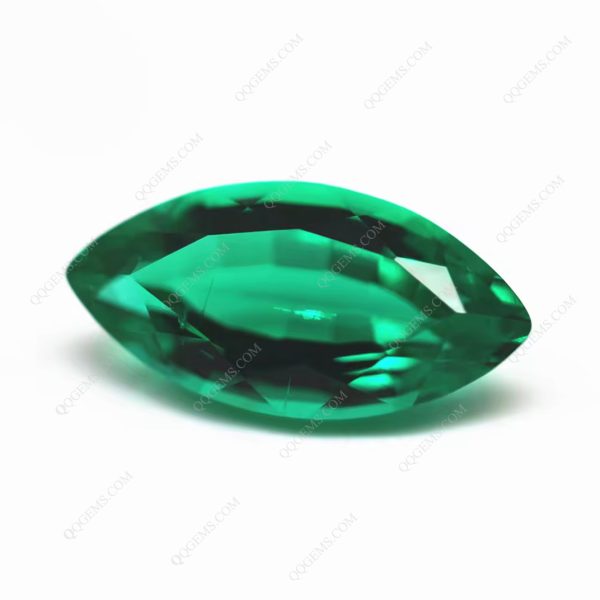Marquise Natural Cut Lab Grown Columbia Emerald Lab Regeneration Cultivation Emerald Gems - Image 3