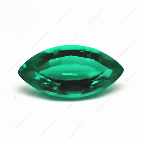 Marquise Natural Cut Lab Grown Columbia Emerald Lab Regeneration Cultivation Emerald Gems - Image 4