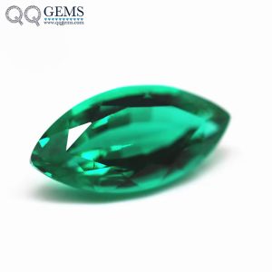 Marquise Natural Cut Lab Grown Columbia Emerald Lab Regeneration Cultivation Emerald Gems