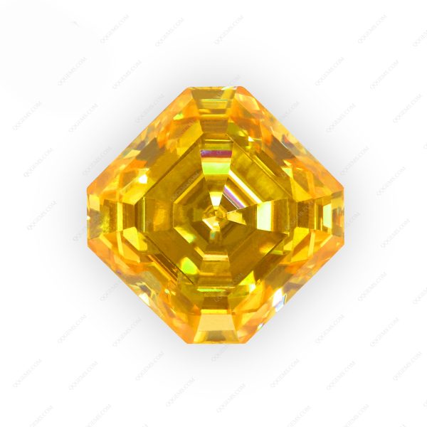 Asscher Cut Plating Golden Yellow Loose Moissanite Diamond Vivid Yellow Color Moissanite - Image 2