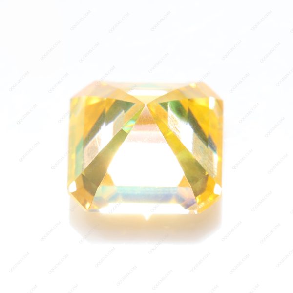 Asscher Cut Plating Golden Yellow Loose Moissanite Diamond Vivid Yellow Color Moissanite - Image 4