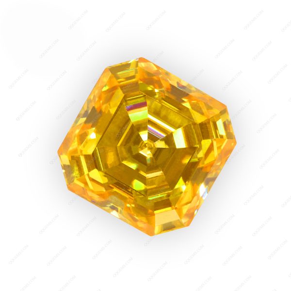 Asscher Cut Plating Golden Yellow Loose Moissanite Diamond Vivid Yellow Color Moissanite - Image 5